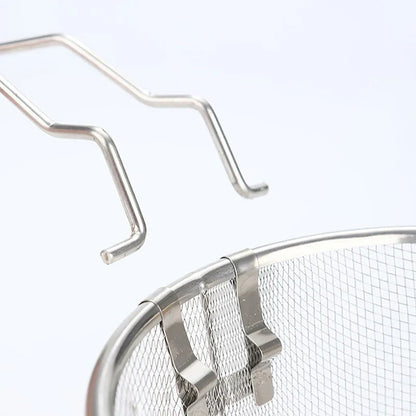 French Chip Frying Strainer Basket Stainless Steel Deep Fry Basket Kitchen Round Fryer Wire Mesh With Handle Wire Colander Nets