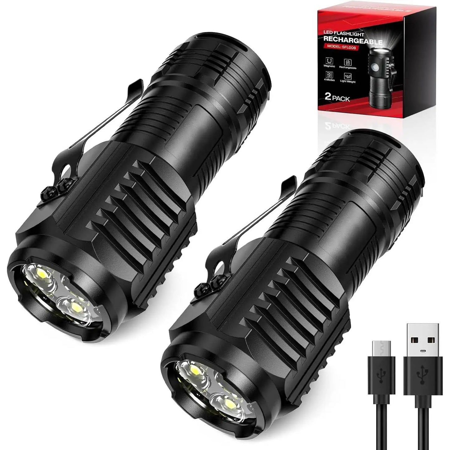 Portable Mini LED Handheld Flashlight Powerful Fingertip Torch Outdoor Waterproof Hiking Camping Flash Light with Pen Clip