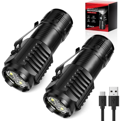 Portable Mini LED Handheld Flashlight Powerful Fingertip Torch Outdoor Waterproof Hiking Camping Flash Light with Pen Clip
