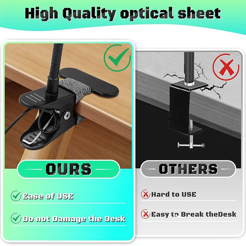 With/Without Magnifier 3 Color Change 10 Brightness Stepless, Flexible Gooseneck Desk Light With Magnifying Glass Or Not Include