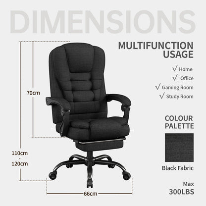 Ergonomic Executive Office Chair - High Back Chair with Headrest & Lumbar Support, Premium Home Office Chair - Adjustable Height