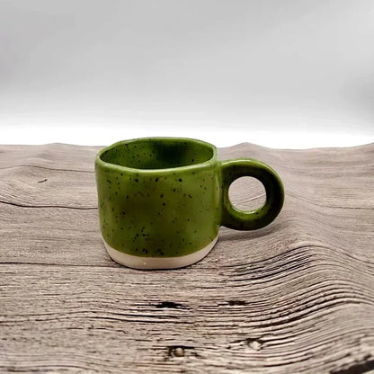 250ML Ceramic Mugs Creative Ring Handle Korean Style Irregular Splash Ink Coffee Cup Office Home Breakfast Tea Cup Handgrip Mug