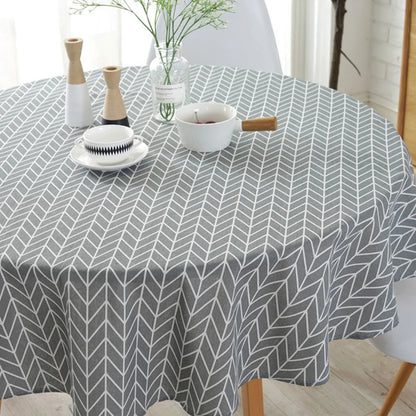 Round Tablecloth Washable Table Cloth Decorative Table Cover Indoor and Outdoor Holiday Home Christmas Party Picnic Dining Room
