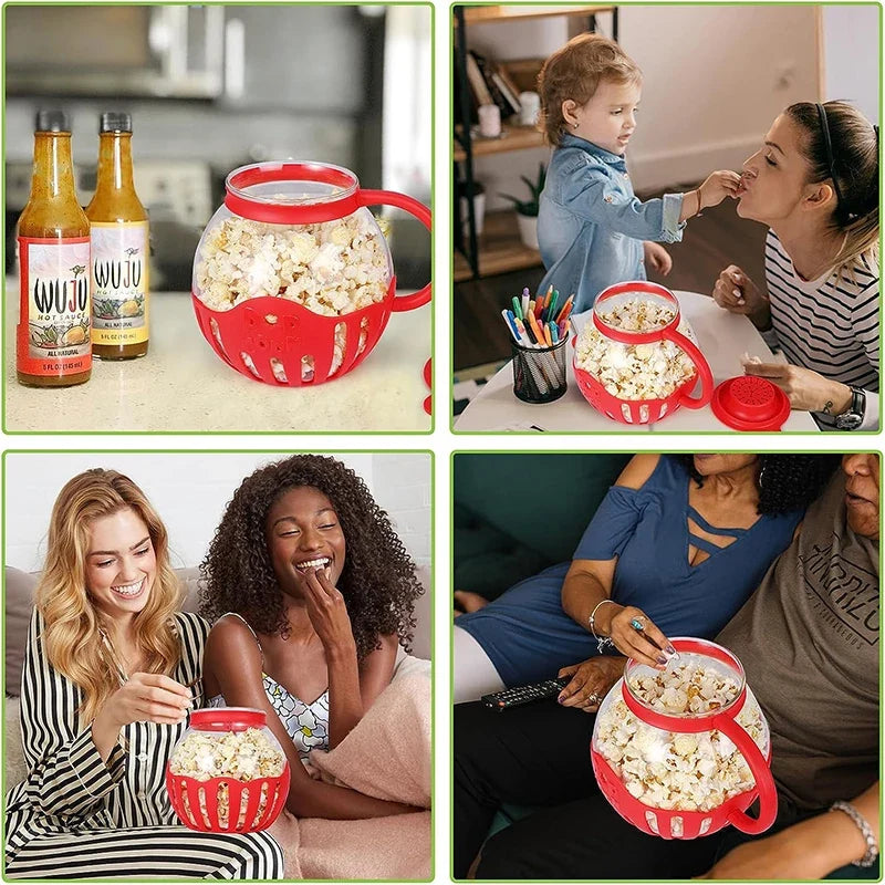 2.25 Quart Micro-Pop Microwave Popcorn Popper with Temperature Safe Glass Snack Pop Corn Air Poppers Microwave Popcorn Maker