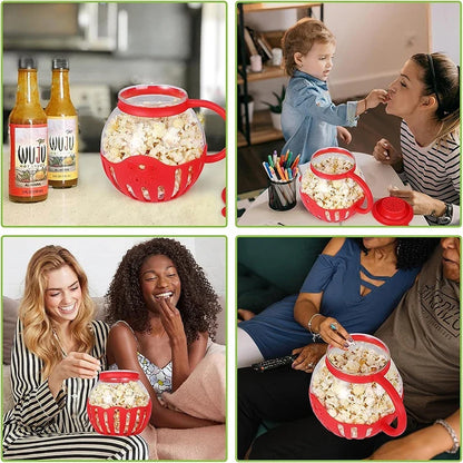 2.25 Quart Micro-Pop Microwave Popcorn Popper with Temperature Safe Glass Snack Pop Corn Air Poppers Microwave Popcorn Maker