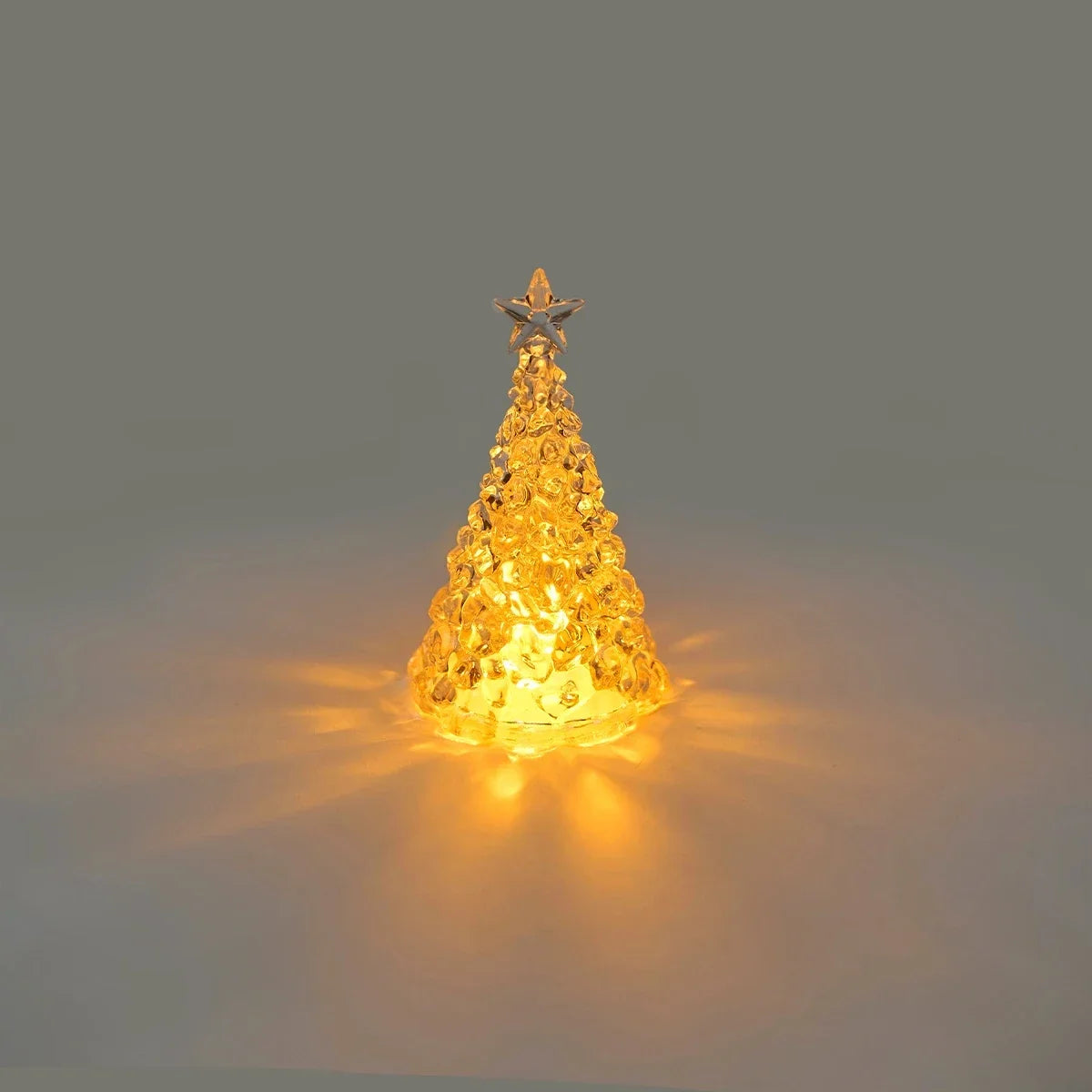 Crystal Christmas Tree Light Warm Colorful Battery Night Light Star Bedroom Christmas Table Decoration Candle Light Gift