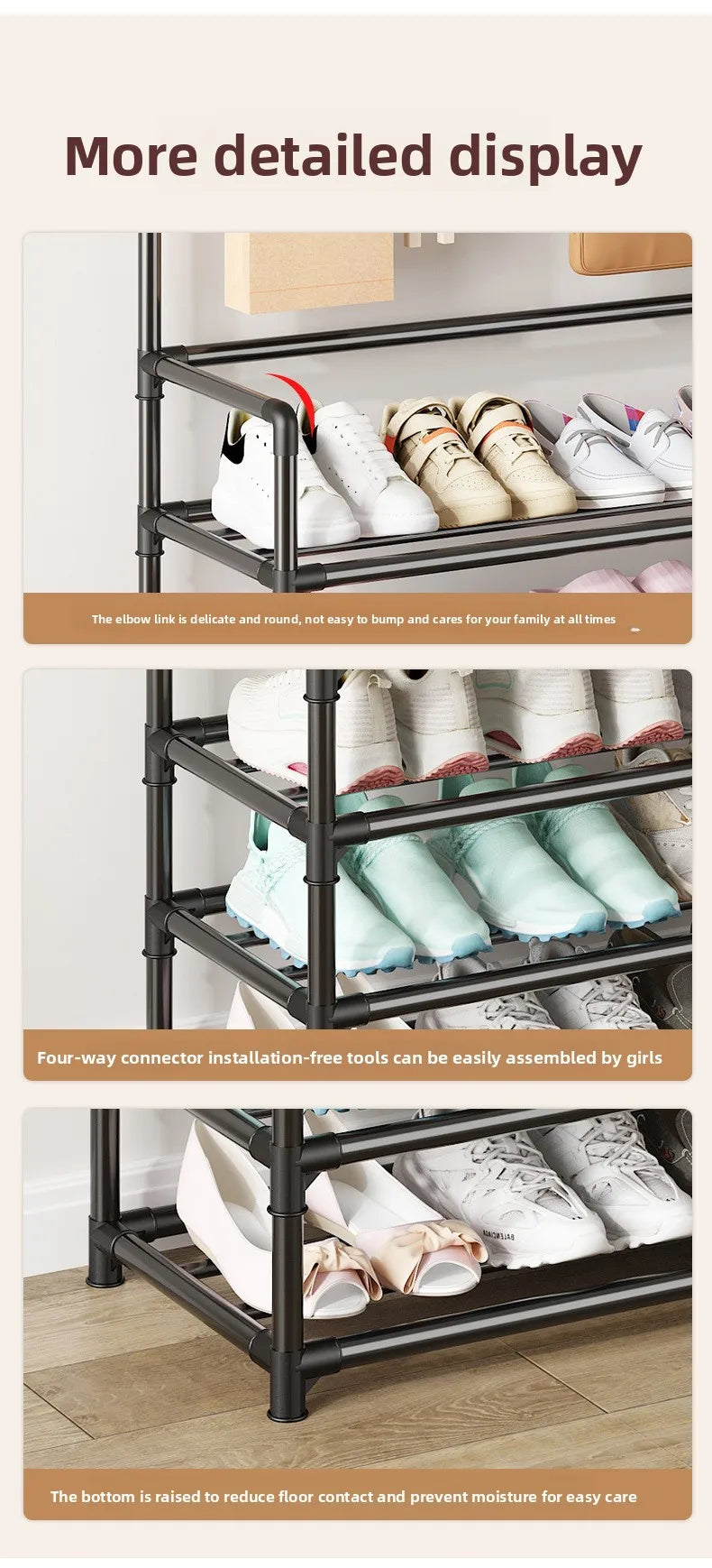 Multi-layer Rack Shoe Rack Simple Household Integrated Multi-functional Simple Assembly Door Storage Shoe Cabinet Shoe Hat Rack