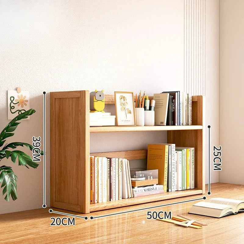 Household Goods Simple Desktop Bookshelf Dormitory Multi-layer Storage Rack Home Student DeskSolid Wood With Extraction Rack