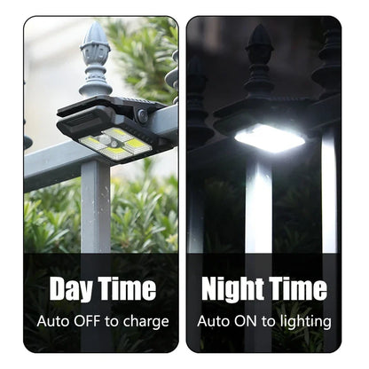 Outdoor LED Solar Clip Light  Portable Waterproof Body Sensor Lamp Courtyard Garden Lamp Patio Home Camping Wall Lights