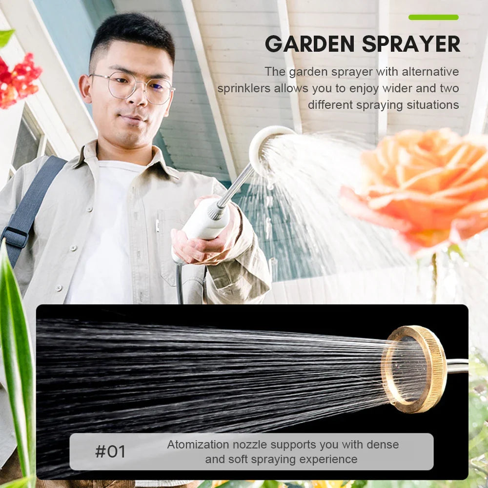 5L Electric Garden Sprayer Pump Sprayer with 2200mAh Rechargeable Battery Plant Mister with 2 Alternative Spray Lances USB