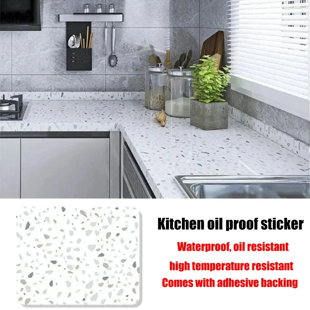 40cm New Kitchen Oil-proof Wall Stickers Self-adhesive Stain-resistant High Temperature Kitchen Countertop Protective Wallpaper