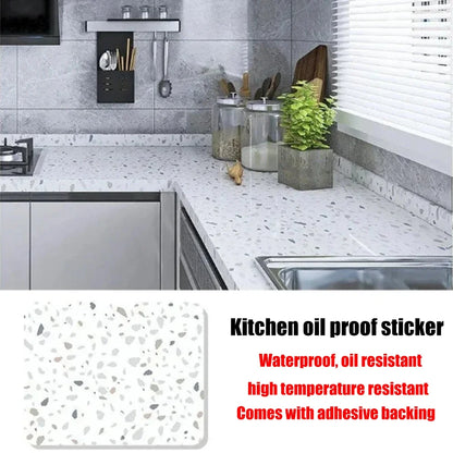 40cm New Kitchen Oil-proof Wall Stickers Self-adhesive Stain-resistant High Temperature Kitchen Countertop Protective Wallpaper