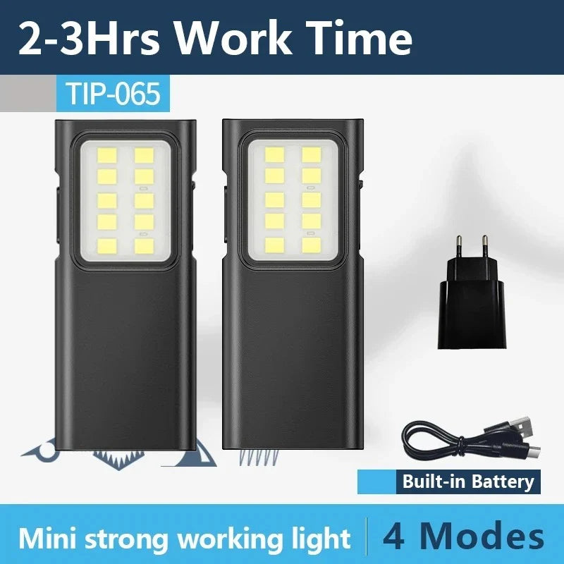 EDC Flashlight Keychain Light  Super Bright With Pen Clip Mini LED Flashlight, USB Charging Port Emergency Work Camping Light