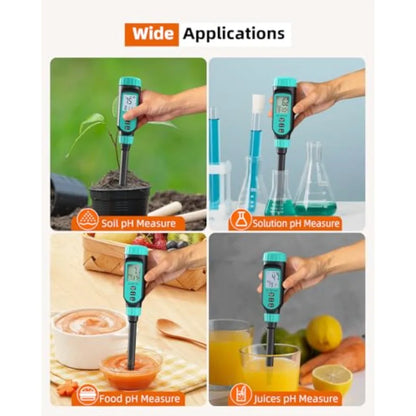 Soil pH Tester High Accuracy Digital pH Meter for Soil Garden Water Plants Solution and Food Soil pH Test Kit with Thermometer
