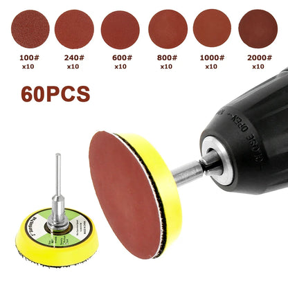 2 Inch Sanding Disc 80-3000 Grit Alumina Sanding Pad Drill Grinder Rotary Tools Accessories Quick Change Sanding Sheet for Metal