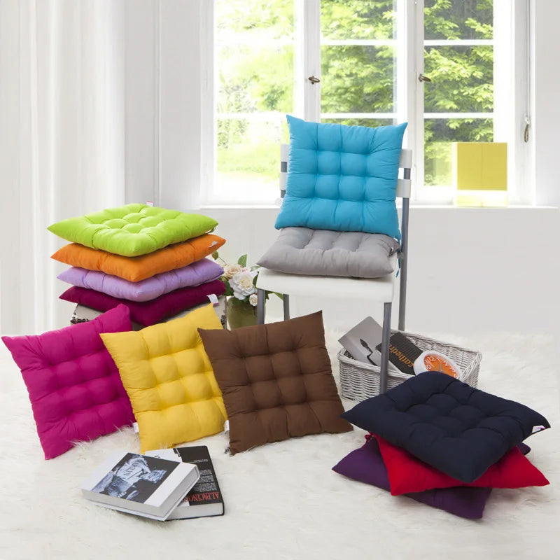 40x40cm Square Seat Cushion Indoor Seat Cushions Pillows with Ties Soft Comfortable Non Slip Chair Mat  for Office Desk YY098