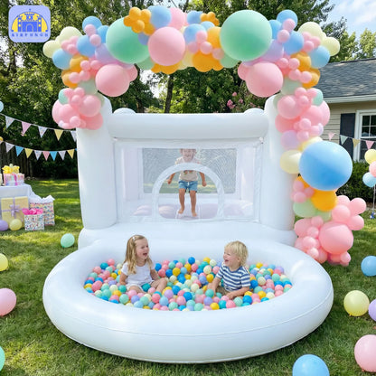 Sold out White Bounce House with Pump Kids Ball Pit Bounce House for Kids 3-6 Birthday Indoor or Outdoor Playhouse Customization