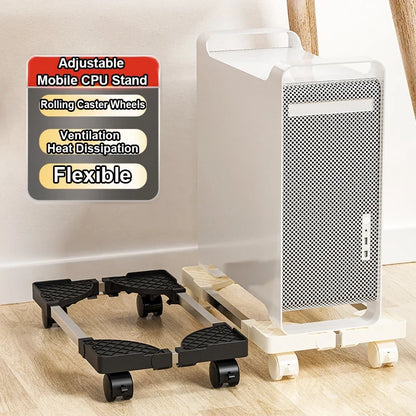 Computer Stand for Desktop Tower Fits Most PC Gaming Desk Accessories Pc Floor Riser Stand Adjustable Mobile CPU Stand