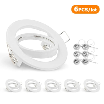 White/Black LED Spotlights Frame Adjustable Downlight led HoldersCutout 70mm for MR16 GU10 Bulb Holder Recessed LED Spot light