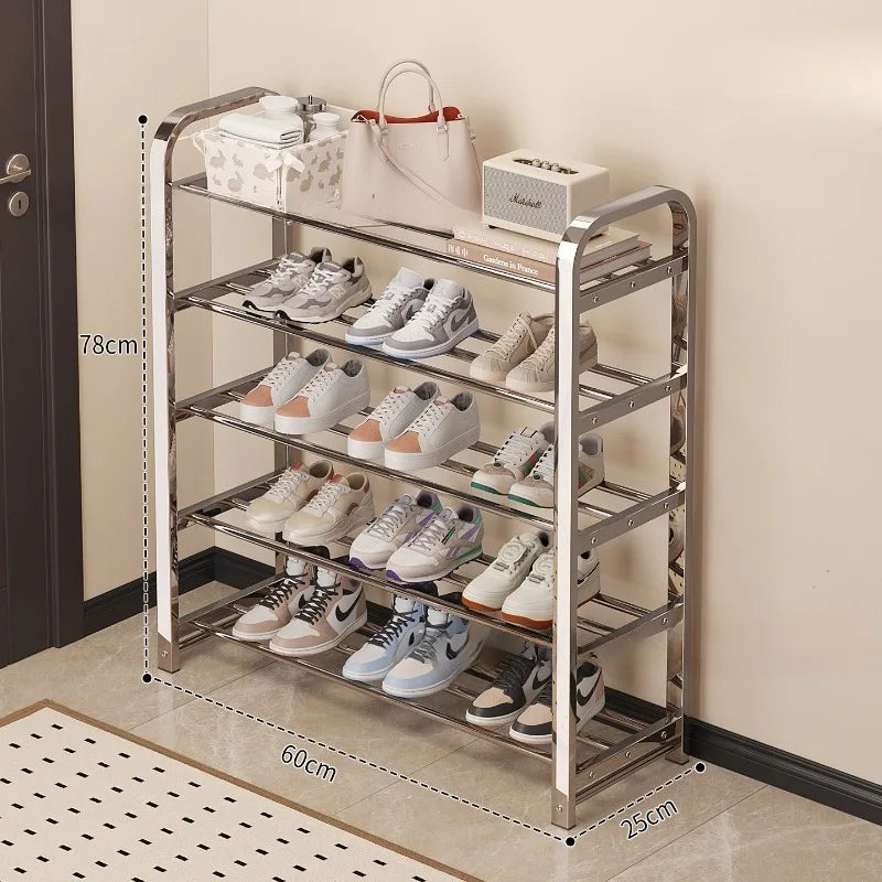 Thickened stainless steel shoe rack, family corridor, student dormitory, rental room, shoe cabinet