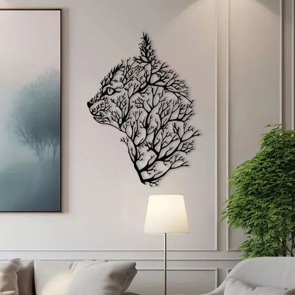Charming Cat and Tree Metal Wall Art - Minimalist Decor for Bedroom, Living Room, Office - Perfect Housewarming Gift
