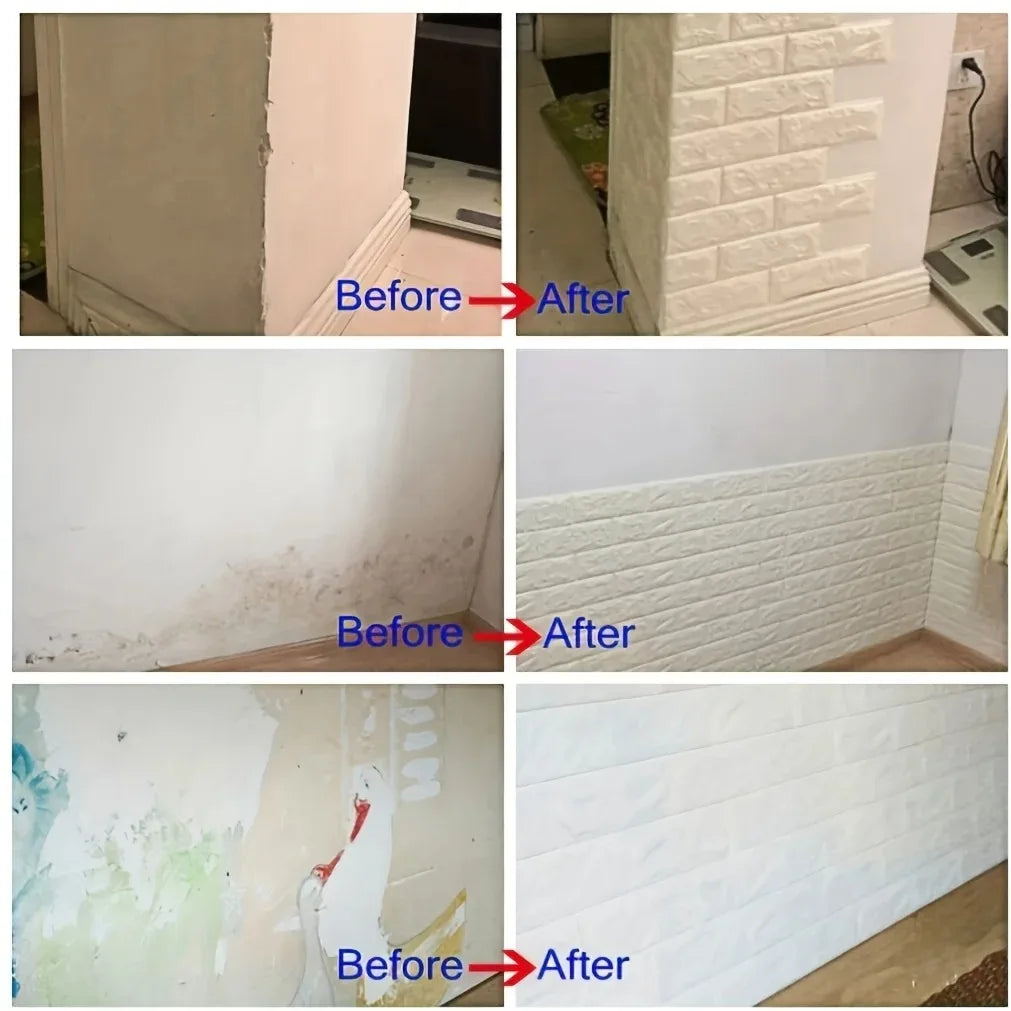 40Pcs 38.5X35cm Imitation Brick Wallpaper Self-adhesive Waterproof Moisture-proof Living Room Background Bedroom Wall Decoration