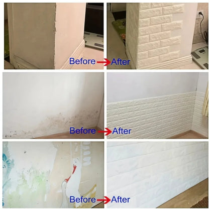 40Pcs 38.5X35cm Imitation Brick Wallpaper Self-adhesive Waterproof Moisture-proof Living Room Background Bedroom Wall Decoration