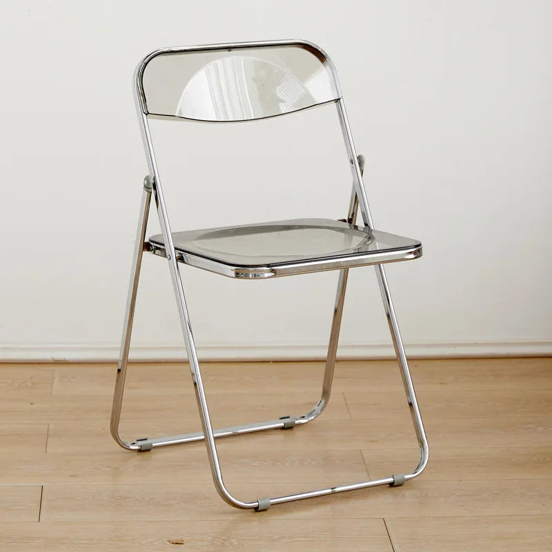 Internet celebrity folding chair acrylic transparent chair completed photo without chair simple folding crystal diningchairstool