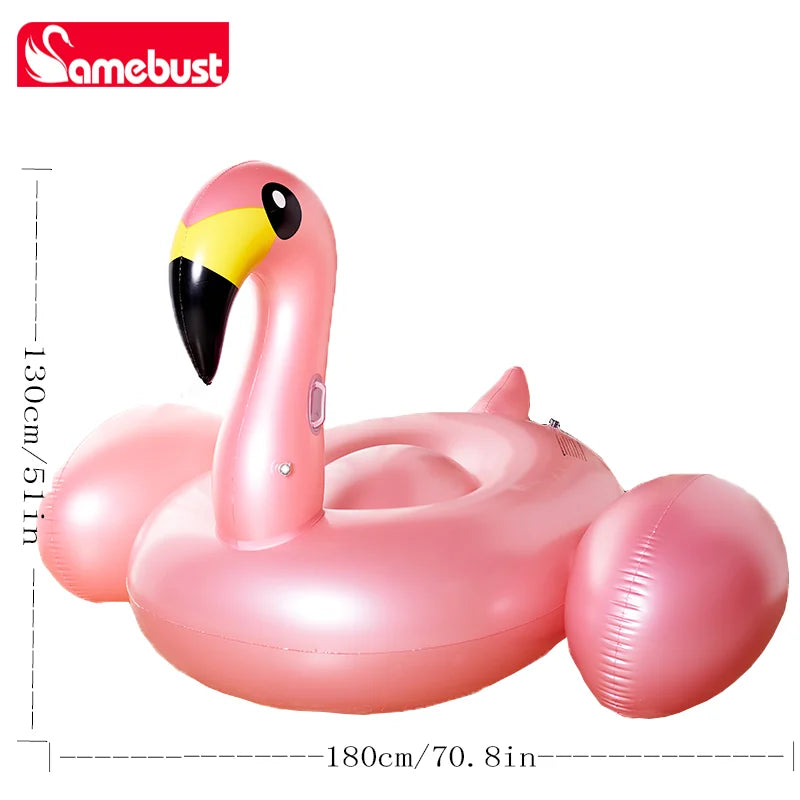 Camebust Inflatable Flamingo Tube Water Mount, Rose Gold Swimming Pool Float, Fun Beach Float, Swimming Party Decoration