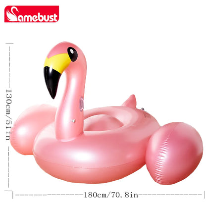 Camebust Inflatable Flamingo Tube Water Mount, Rose Gold Swimming Pool Float, Fun Beach Float, Swimming Party Decoration