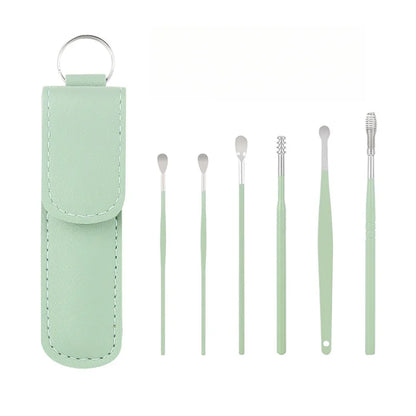 Effective 6Pcs Earwax Cleaning Tool with Spiral Earpick and Ear Curette, Ear Care Tool for Daily Use