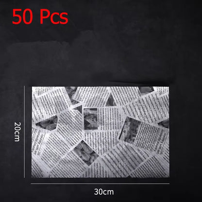 50 Pcs Parchment Paper Sheets Sandwich Wrap Wax Paper Deli Wax Paper Sheets Grease Resistant Tray Basket Liners Newsprint Paper