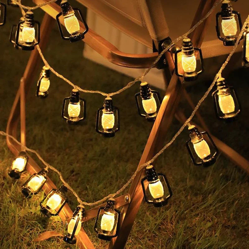 LED Solar Lamp String Lantern Bottle Retro Light String Christmas Decoration Lamp Garden Atmosphere Light Outdoor Camping Light