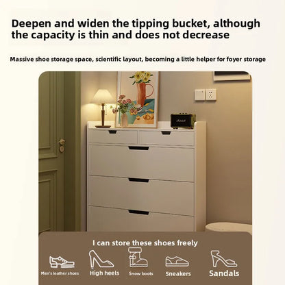 Tipping bucket shoe cabinet, outer entry shoe rack, balcony, entrance cabinet, living room large-capacity storage cabinet