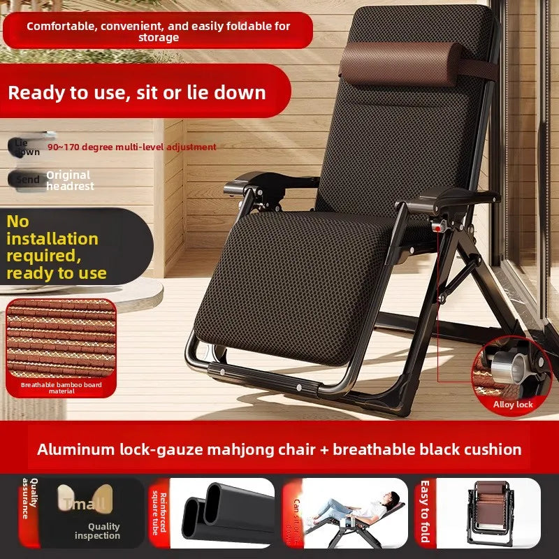 Lounge chair folding lunch break leisure chair elderly beach nap chair sofa lazy chair