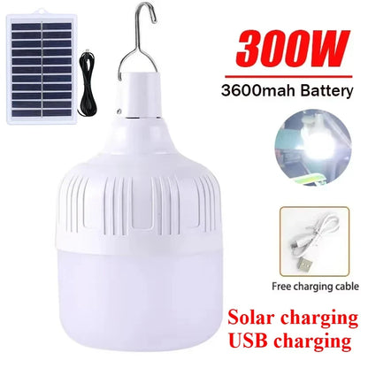 Solar Powered Lamps Portable Led Bulbs 80-500W LED Energy Saving Light for Outdoor Camping Tent Night Fishing Emergency Lights