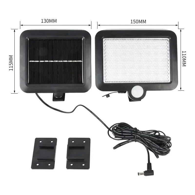 106 LED Solar Motion Light Outdoor Separate Panel Solar Flood Lights 4 Working Modes for Garden Garage Waterproof Wall Lights