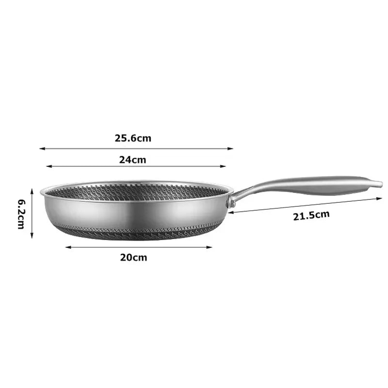 DONNOR 3-Ply Non Stick Frying Pan Hybrid Plus Stainless Steel Pan Skillet PFOA Free Chef Egg Pan Cookware Induction Compatible