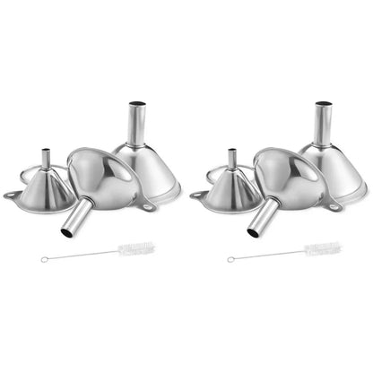 3 Piece Stainless Steel Funnels Set Multipurpose Kitchen Funnel Set for Transferring Liquid Dry Ingredients Powder