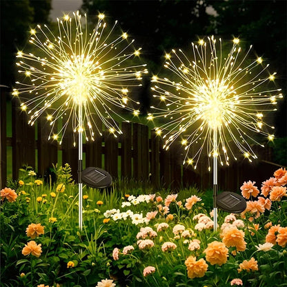 Solar LED Firework Fairy Light Outdoor Garden Decoration Lawn Pathway Light For Patio Yard Party Christmas Wedding