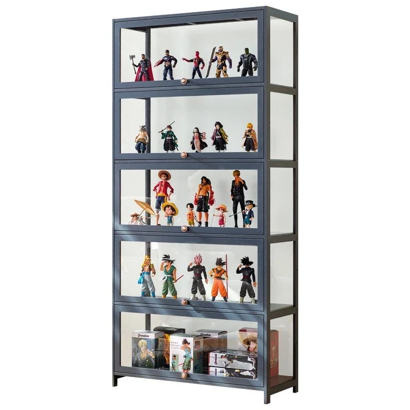 Handmade display cabinet, imitation glass transparent dustproof display cabinet, Lego toy acrylic storage box, bookshelf shelf