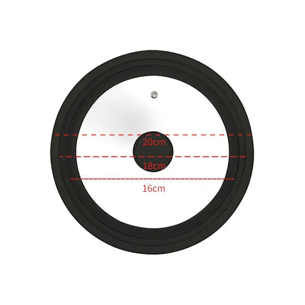 Multi Size Universal Lid for Pots Pans Cookware Tempered Glass Lid for Skillets with Silicone Rim Replacement Lid for Frying Pan