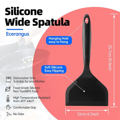Silicone Spatula Pancakes Shovel Omelette Spatula Turner for Eggs Fish Pancake Non Stick Wide Soft Pizza Shovel Kitchen Scraper
