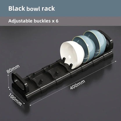 Kitchen Bowls Dish Storage Rack Adjustable Buckle Cabinet Drawer Storage Holder Dish Drain Rack Kitchen Drainage Storage Tools