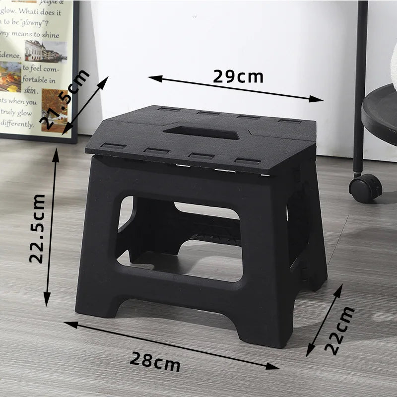 Folding stool, portable outdoor bench, low plastic, easy to carry, suitable for street vending, thickened stool, small household