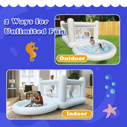 Sold out White Bounce House with Pump Kids Ball Pit Bounce House for Kids 3-6 Birthday Indoor or Outdoor Playhouse Customization