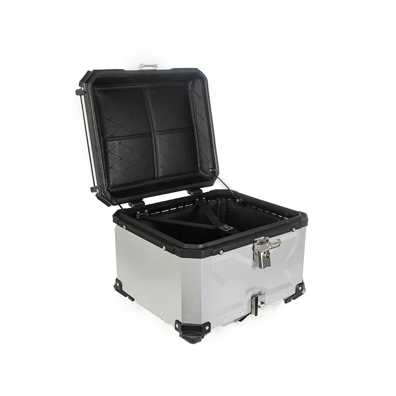 Motorcycle Top Case 55L Universal Motorcycle Rear Box Aluminum Alloy Motorbike Trunk Travel Luggage Storage Tour Tail Box