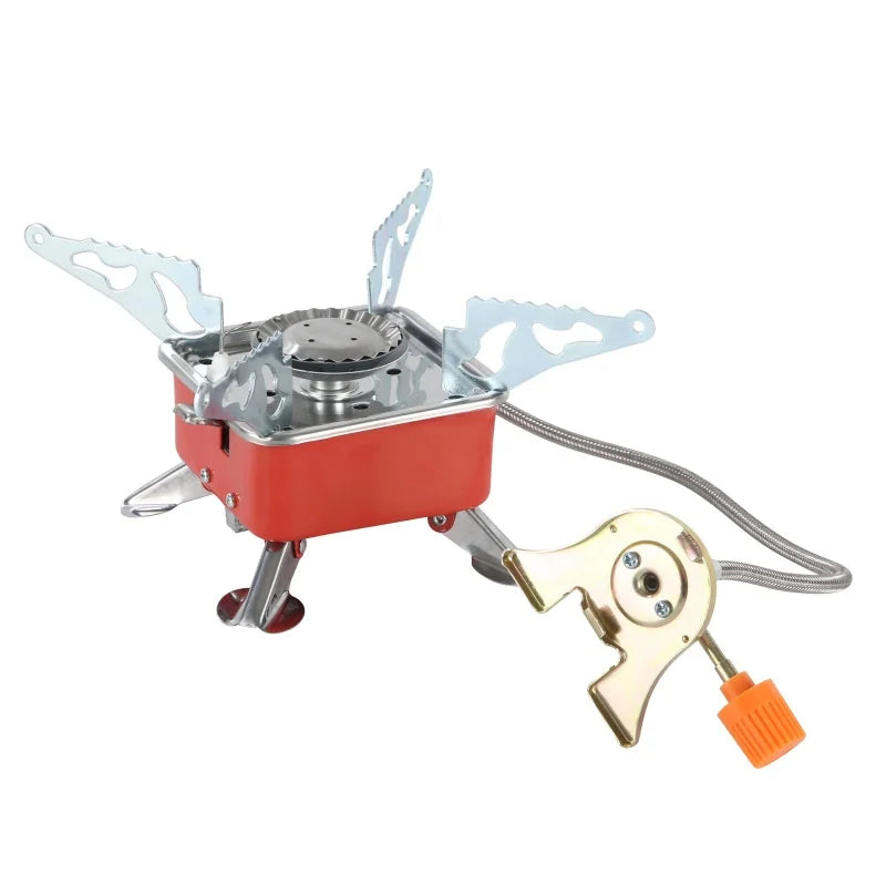 Portable Camping Burner Foldable Windproof Gas Stove High Efficiency Lightweight for Backpacking Hiking Mini Picnic BBQ Grill