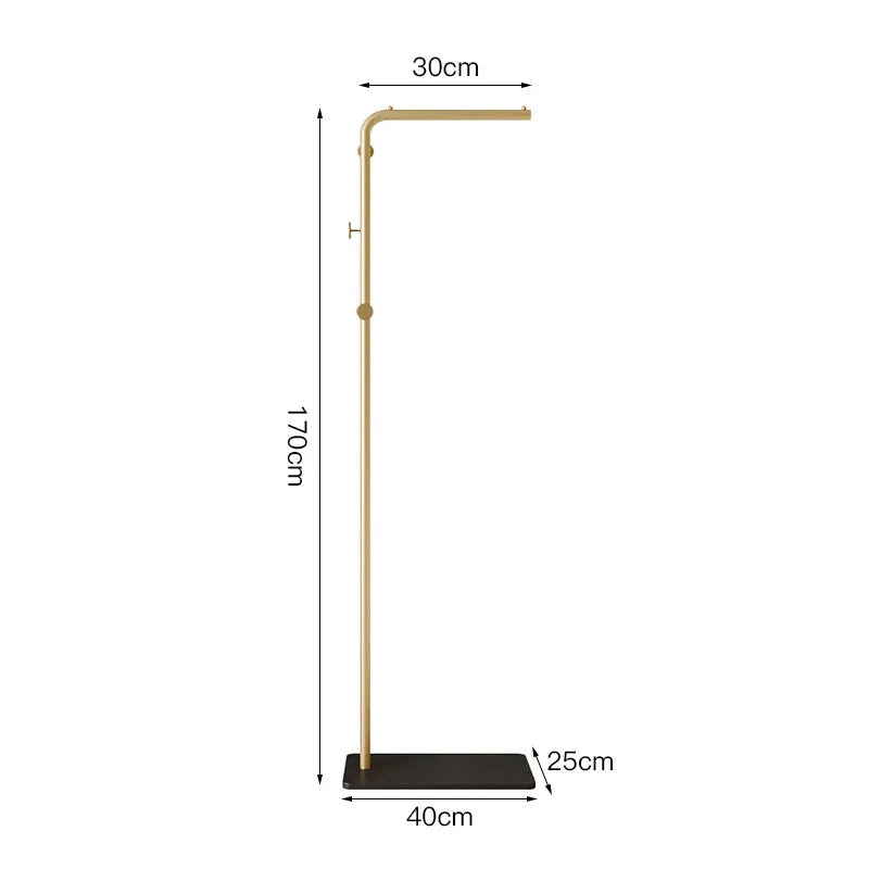 Cream Minimalist Floor Coat Rack Entryway Standing Coat Stand Multifunctional Bedroom Clothes Hanger Shelf Organizer Furniture