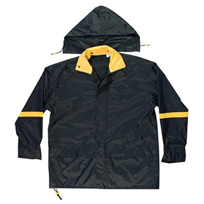mens Heavy Duty Nylon 3 Pcs Rain Suit Black X- US
